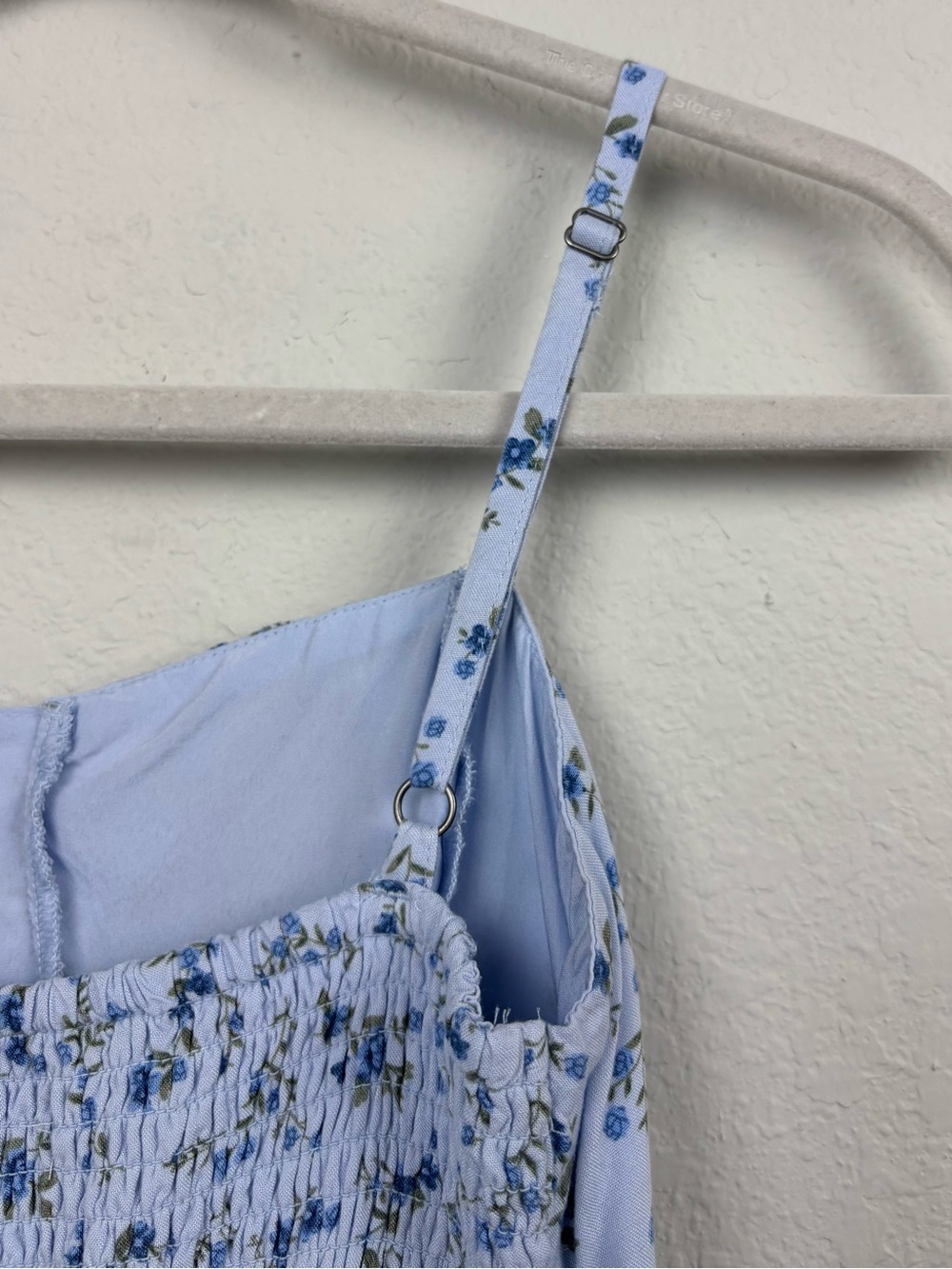 Hollister Blue Floral Lace Tiered Mini Dress Cottagecore Romantic Coquette S - Picture 9 of 12